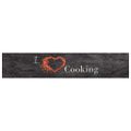 vidaXL Kuchynský koberec umývateľný Cooking čierny 60x300 cm zamat