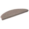 vidaXL Schodové rohože 15 ks 65x21x4 cm tmavo béžové, polkruhové, veľké