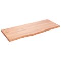 vidaXL Nástenná polica bledohnedá 100x40x(2-4)cm ošetrený masívny dub