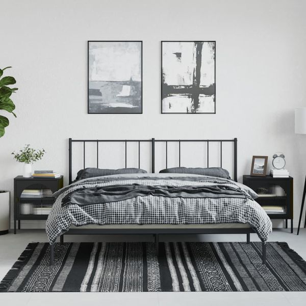 vidaXL Nočné stolíky čierne 50x35x60 cm sklo a oceľ