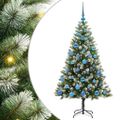 vidaXL Umelý vianočný stromček s umelým snehom 150 LED Teplá biela