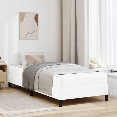 vidaXL Rám postele s matracmi Čistá biela 90 x 190 cm látka
