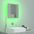 vidaXL LED kúpeľňová zrkadlová skrinka betónová sivá 40x12x45 cm akryl
