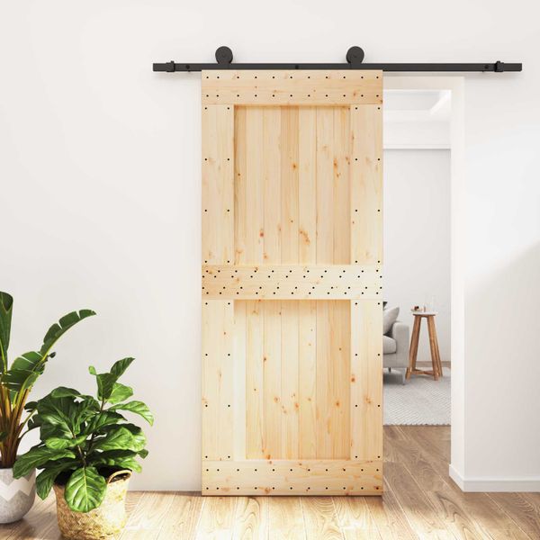 vidaXL Posuvné dvere Prírodná a čierna 90 x 210 cm