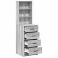 vidaXL Highboard Sivý dub sonoma 40 x 41 x 135 cm Kompozitné drevo