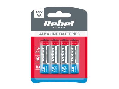 Batéria AA (R6) alkalická REBEL Alkaline Power 4ks / blister BAT0061B