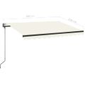 vidaXL Automatická zaťahovacia markíza 350x250 cm krémová