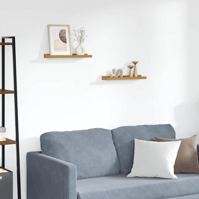 vidaXL Stenná polica 2 pcs Béžová 40 x 9 x 3 cm Kompozitné drevo