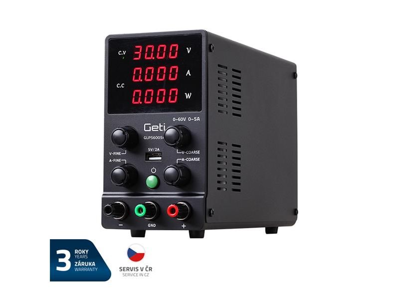 Zdroj laboratórny GETI GLPS6005H  0-60V/ 0-5A