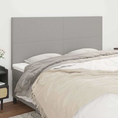 vidaXL Čelo postele svetlosivé 160x5x118/128 cm látkové