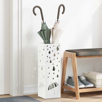 vidaXL Stojan na slnečník s úložiskom Biela 15,5 x 15,5 x 49 cm Kov