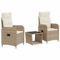 vidaXL Záhradný lounge set 3 ks Bežová a smotanovo biela