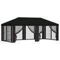 vidaXL Kryt altánku s bočnými stenami 6 x 3 m Čierna Polyester 190 gsm