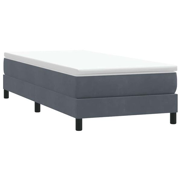 vidaXL Box Spring Posteľ bez matraca Tmavosivá 100x210 cm Zamat