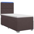 vidaXL Posteľ boxspring s matracom Tmavohnedá 100 x 200 cm Látka