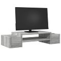 vidaXL Stojan na monitor s policou sivý sonoma 70x27x15cm kompoz.drevo