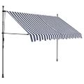 vidaXL Ručne zaťahovacia markíza s LED 300 cm, modro biela