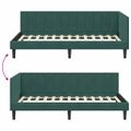 vidaXL Rohový rám postele Tmavozelená 90 cm x 190 cm Zamat