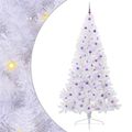 vidaXL Umelý vianočný stromček Biela 240 cm PVC a oceľ