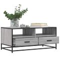 vidaXL Konferenčný stolík sivá sonoma 100x50x45cm kompozitné drevo+kov