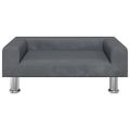 vidaXL Detská pohovka tmavosivá 70x45x26,5 cm zamat