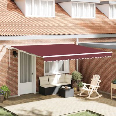 vidaXL Automaticky zaťahovacia markíza s LED burgundská 400x300 cm