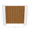 vidaXL Záhradný plotový panel+gabiónové stĺpiky, borovica 180x180 cm