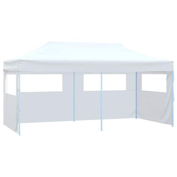 vidaXL Profesionálny skladací párty stan+4 steny 3x6 m, oceľ, biely