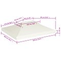 vidaXL Náhradná strieška na altánok 310 g/m², krémovo biela 3x4 m