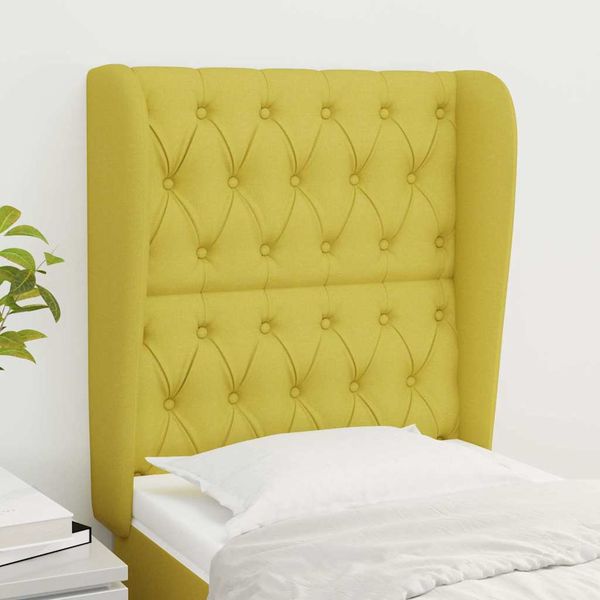 vidaXL Čelo postele so záhybmi zelené 83x23x118/128 cm látka