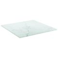 vidaXL Stolová doska, biela 30x30cm 6mm tvrdené sklo, mramorový dizajn