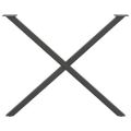 vidaXL Nohy k jedálenskému stolu v tvare X, 2 ks, antracitové, 90 x (72-73) cm, oceľ