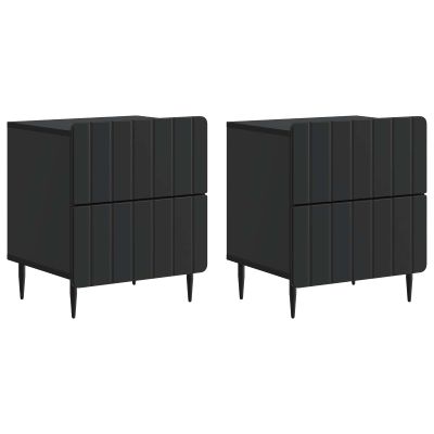 vidaXL Nočný stolík 2 pcs Čierna 43 x 34,5 x 49,5 cm Kompozitné drevo