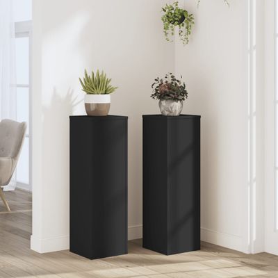 vidaXL Stojany na rastliny 2 ks čierne 25x25x80 cm kompozitné drevo