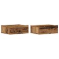 vidaXL plávajúce nočné stolíky 2 ks Old Wood 40x32x15 cm