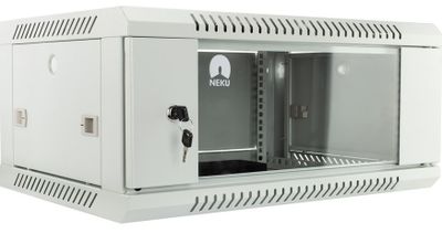 RACK skriňa závesná NEKU TS 19" 4U 450mm, sv. šedá, na samozostavenie RACK skříň závěsná NEKU TS 19" 4U 450mm, sv. šedá, k samosestavení