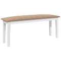 vidaXL Lavica 110 cm Biela masívna guma