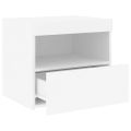 vidaXL Nočné stolíky s LED svetlami 2 ks biele 50x40x45 cm
