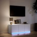 vidaXL TV stolík s LED biely 97x34x40 cm kompozitné drevo