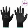 vidaXL Pracovné rukavice 24 ks Čierna 11 / XXL Polyester