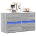 vidaXL TV nástenná skrinka s LED svetlami sivá sonoma 80x31x45 cm