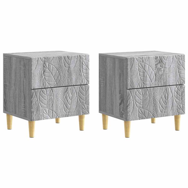 vidaXL Nočný stolík 2 pcs Sivý Sonoma 43 x 34,5 x 48 cm