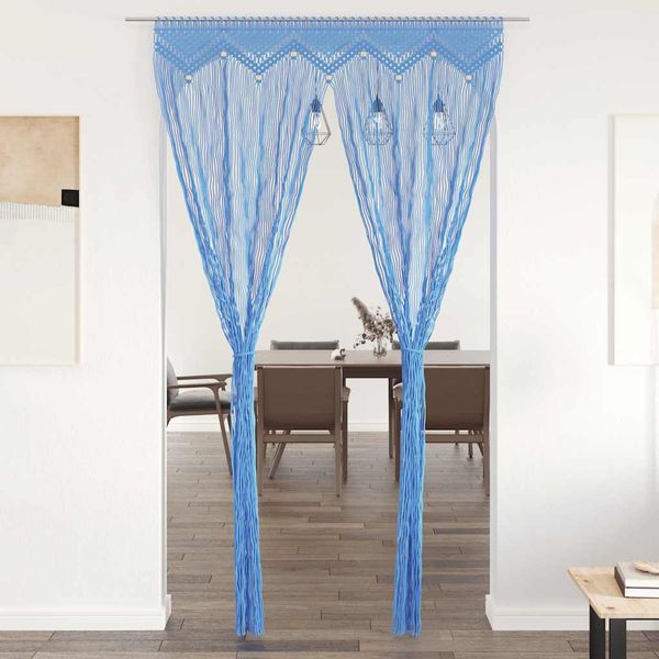 vidaXL Záclona macrame modrá 140x240 cm bavlna