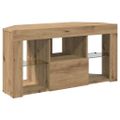 vidaXL Rohový LED TV kabinet 100 x 40 x 50 cm Remeselný dub