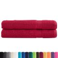 vidaXL Prémiové uteráky do sauny SOLUND 2 ks červené 80x200cm 600 g/m2