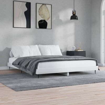 vidaXL Posteľný rám lesklý biely 120x200 cm kompozitné drevo