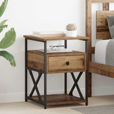 vidaXL Nočný stolík 2 pcs Staré drevo 40 x 42 x 55 cm Kompozitné drevo
