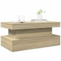 vidaXL Konferenčný stolík s LED osvetlením dub sonoma 90x50x40 cm