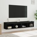 vidaXL TV skrinky s LED svetlami 2 ks čierne 80x30x30 cm
