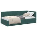 vidaXL Rohový rám postele Tmavozelená 90 cm x 190 cm Zamat